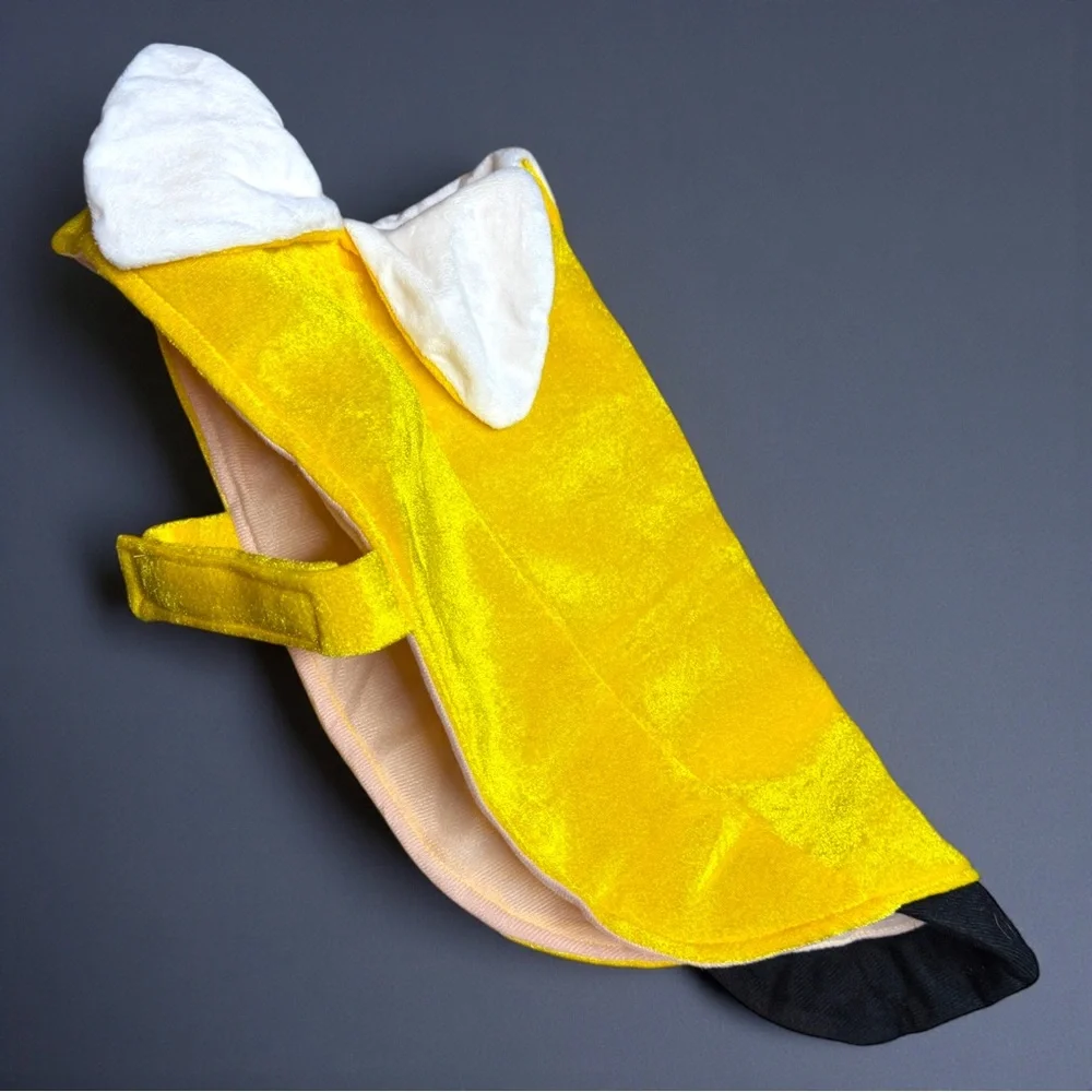 Banana Dog Costume XL NWOT Funny Halloween Pet Costume Jumpsuit w Hood